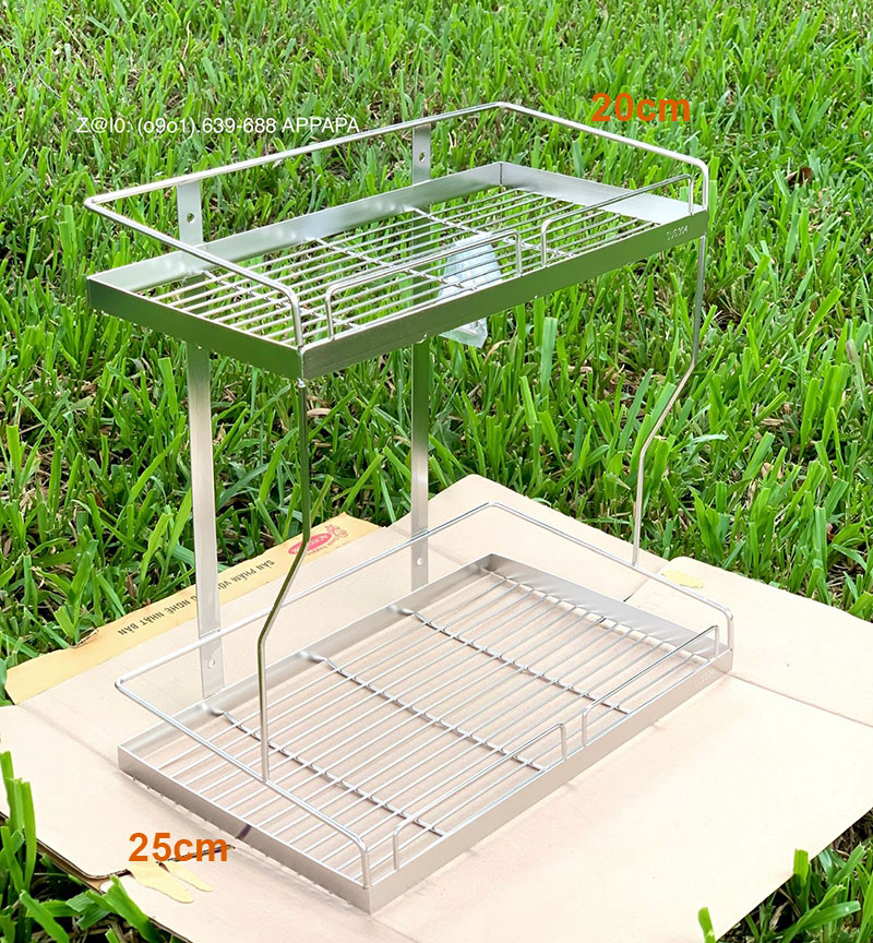 Kệ Inox 304 Gia Vị 2 Tầng Treo