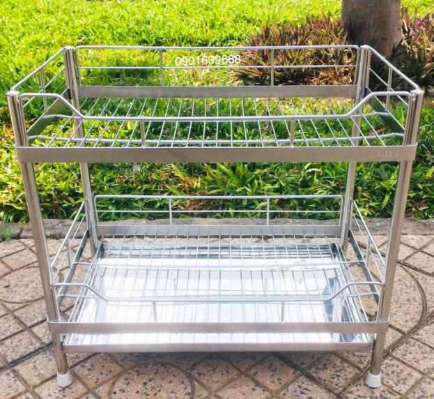 kệ inox 304 khay 2 tầng