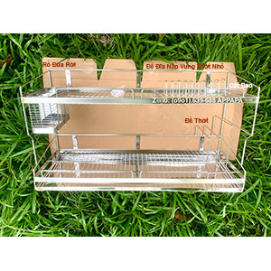 Kệ Inox 304 Đa Năng Treo 2 Tầng Khay Đũa 2 Rời